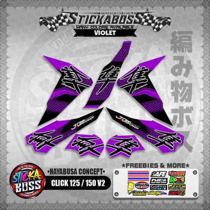 CLICK 125 / 150 V2 STICKER DECALS ( HAYABUSA CONCEPT )【WITH FREEBIES】