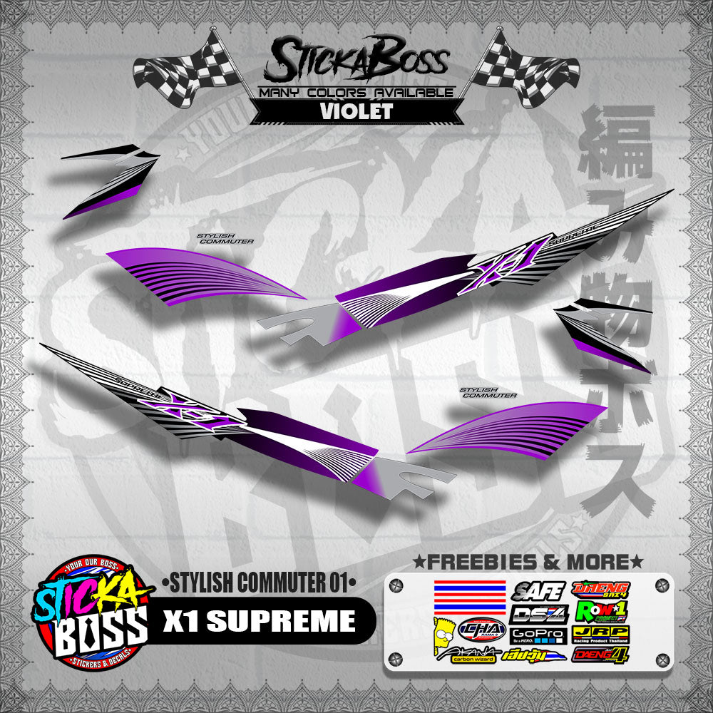 X1 SUPREME DECALS ( STYLISH COMMUTER 01 )【WITH FREEBIES】