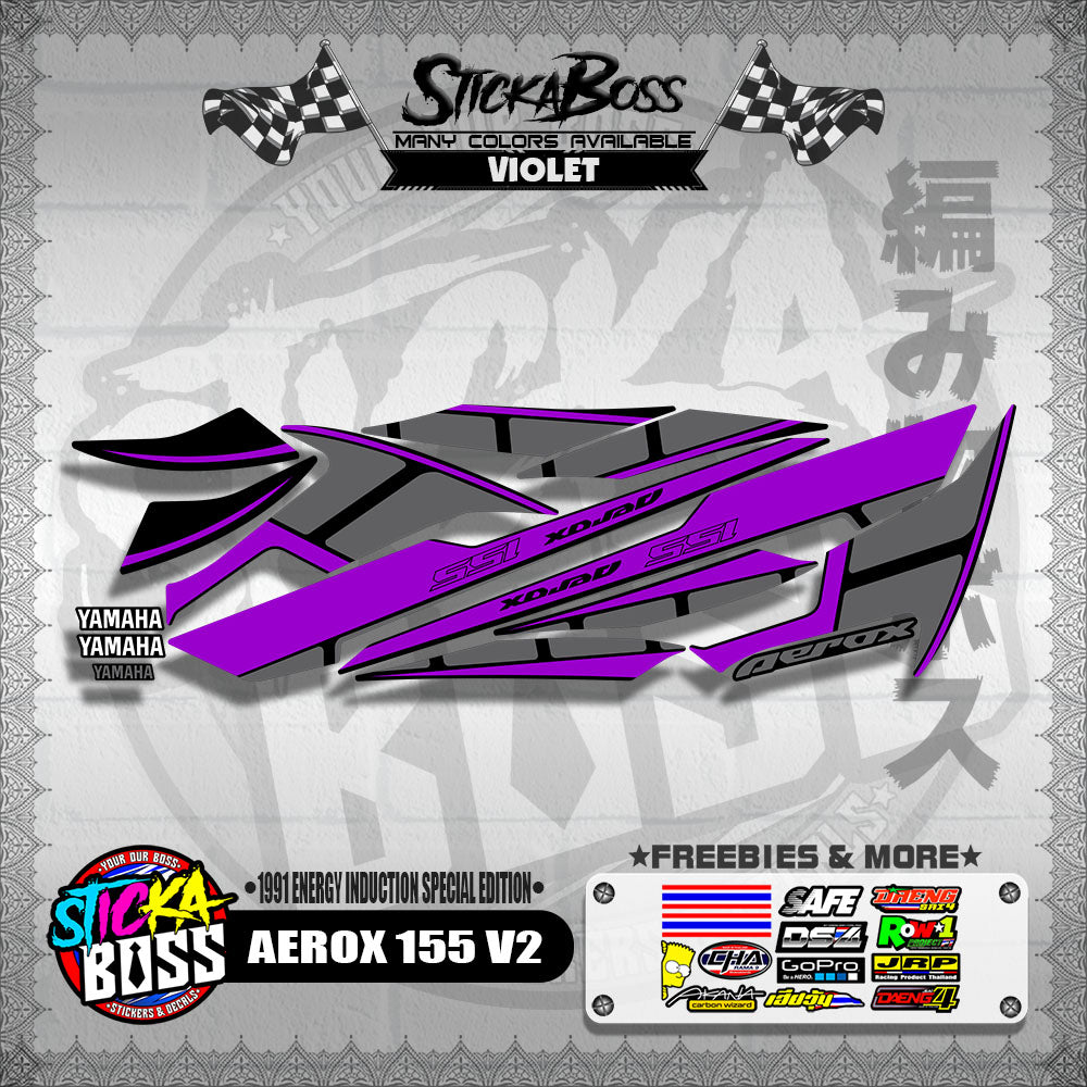 AEROX 155 V2 DECALS ( 1991 ENERGY INDUCTION SPECIAL EDITION )【WITH FREEBIES】