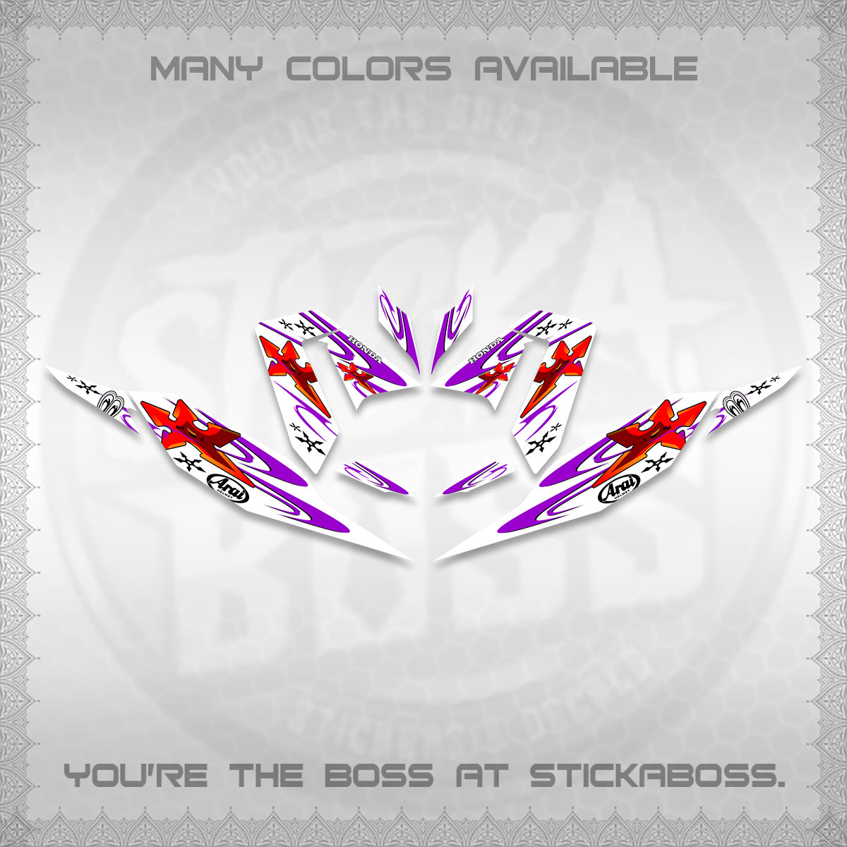 CLICK 125 V4 FOR WHITE DECALS (2026 ARAI STAR RACING DESIGN) STICKER DECALS By STICKABOSS