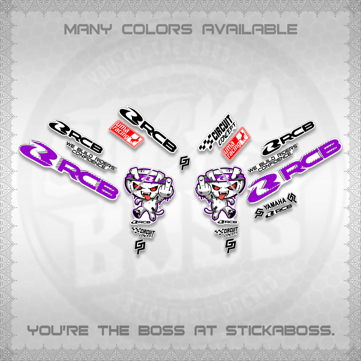 AEROX V2 FOR WHITE DECALS (2026 RACE ZOMBIE DESIGN) STICKER DECALS By STICKABOSS