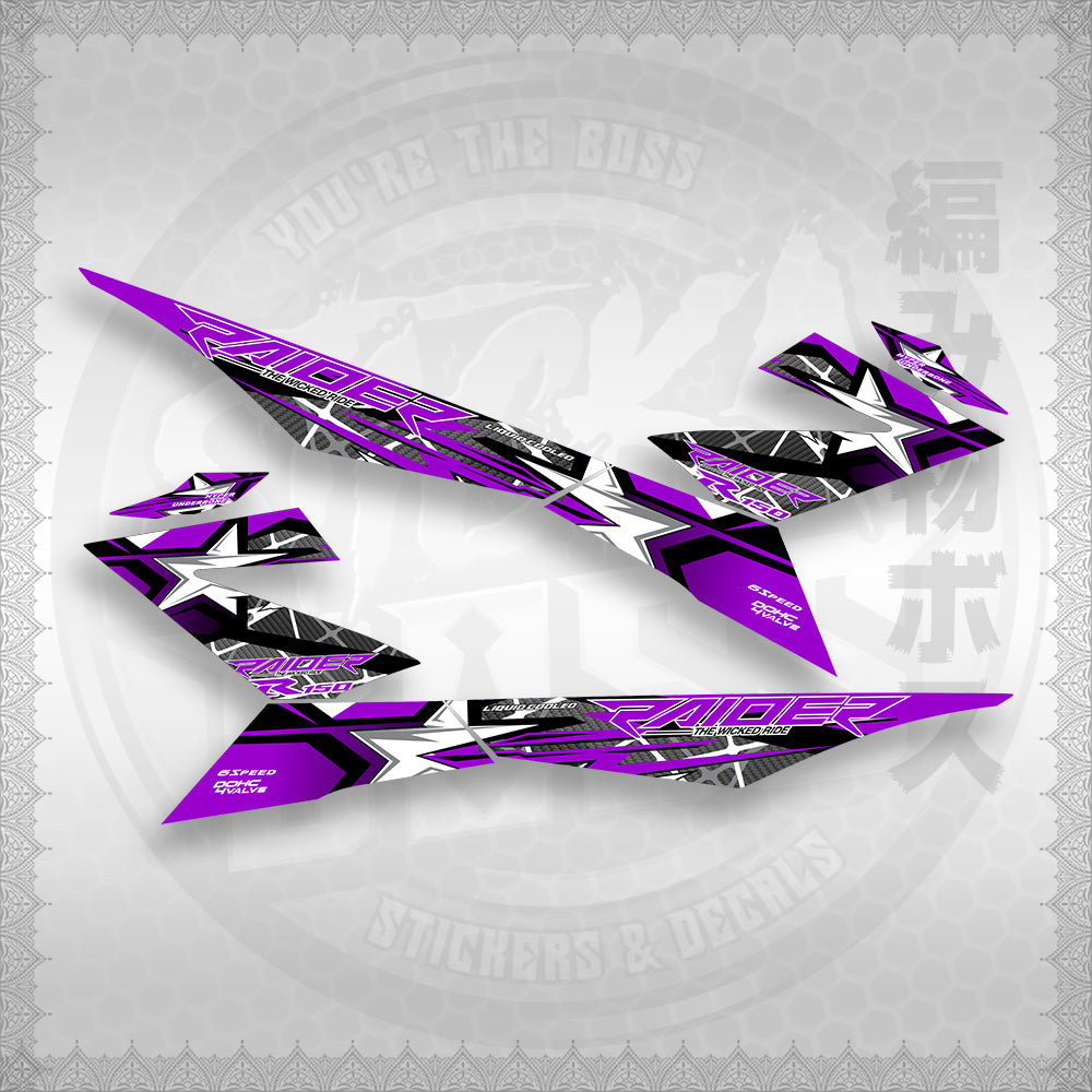 STICKER DECALS for RAIDER 150 FI (RFISATHMATH04) By STICKABOSS (SOFIE LAMINATED WATERPROOF)