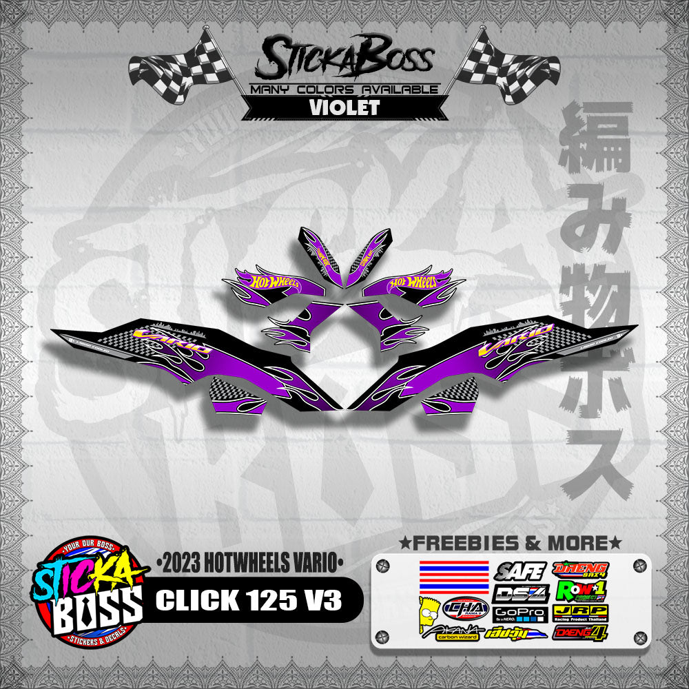CLICK 125 V3 DECALS ( 2023 HOTWHEELS VARIO )【WITH FREEBIES】