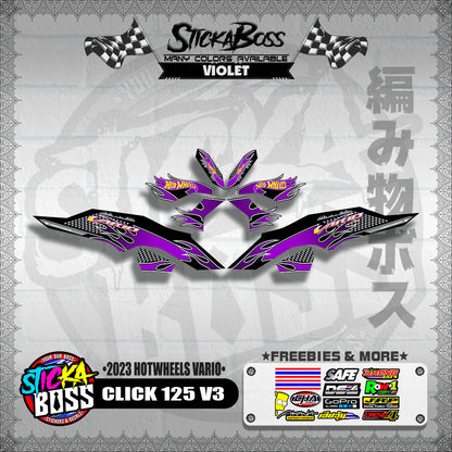 CLICK 125 V3 DECALS ( 2023 HOTWHEELS VARIO )【WITH FREEBIES】