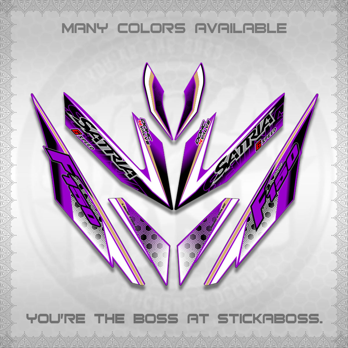 RAIDER 150 Fi SATRIA DECALS (NEW DESIGN 11 11)STICKER DECALS By STICKABOSS