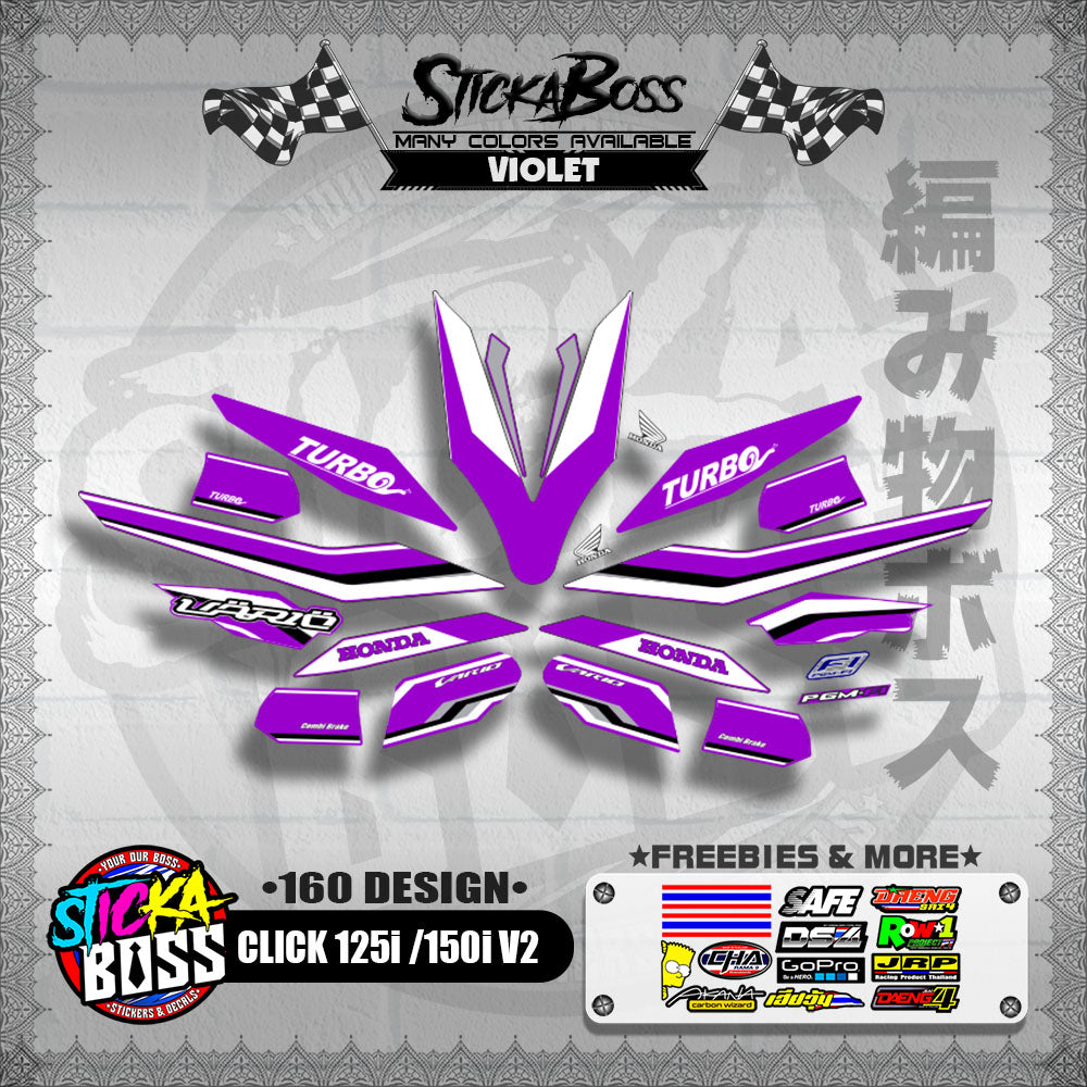 CLICK 125i / 150i V2 DECALS ( 160 DESIGN )【WITH FREEBIES】