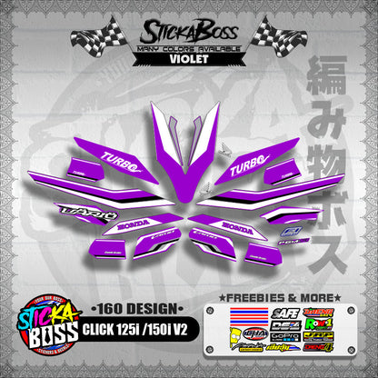 CLICK 125i / 150i V2 DECALS ( 160 DESIGN )【WITH FREEBIES】