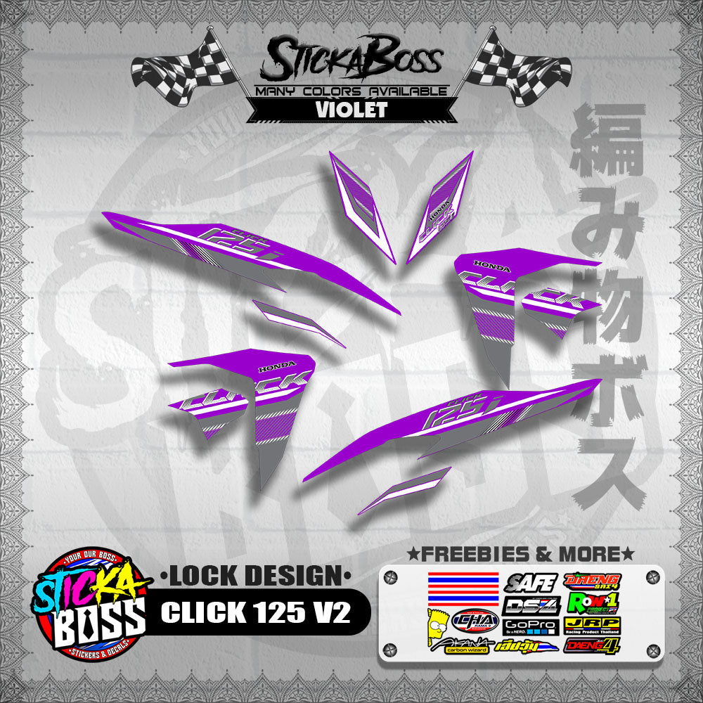 CLICK 125 V2 DECALS ( LOCK DESIGN )【WITH FREEBIES】