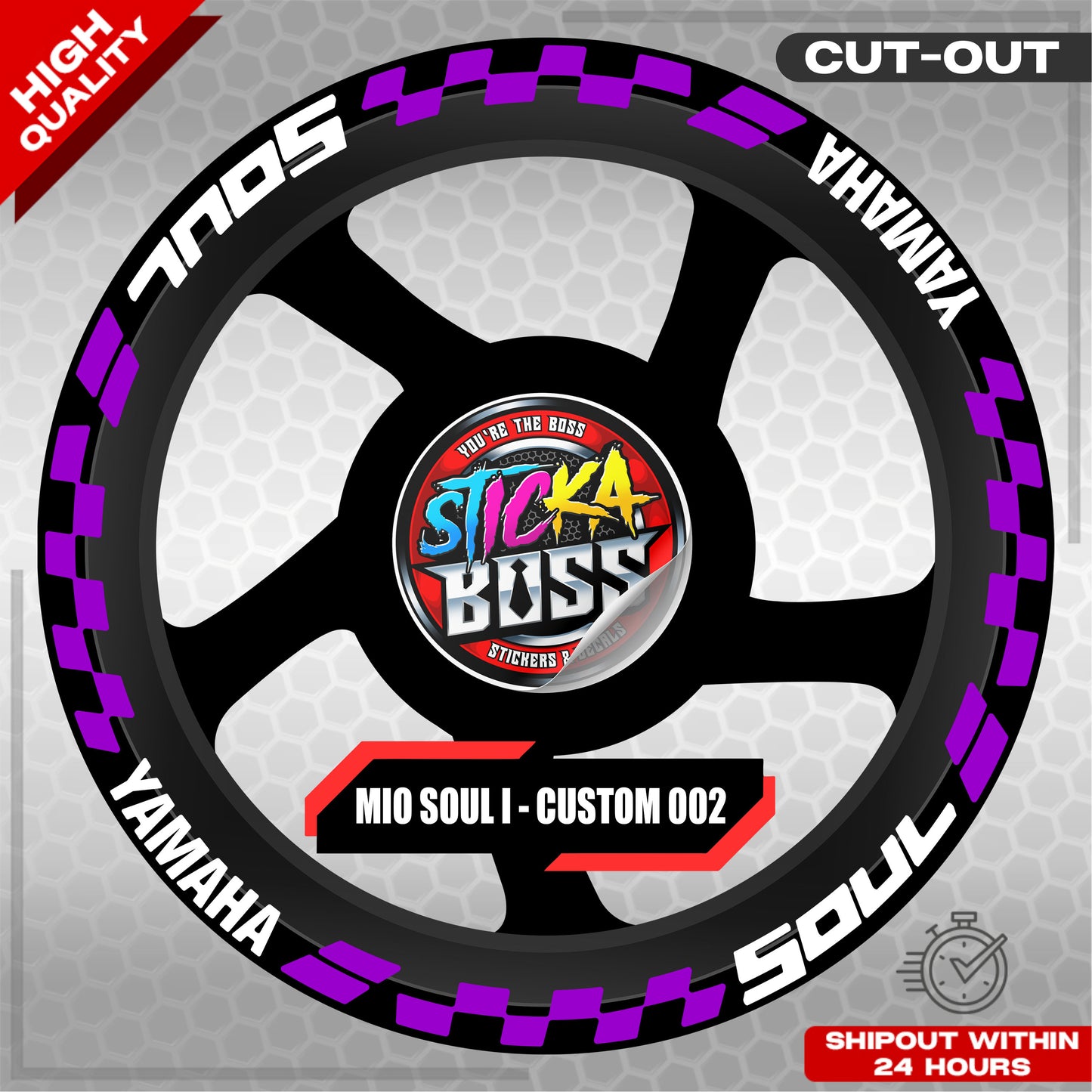 MIO SOUL I 125 MAGS STICKER SET  ( 2 MAGS ) - CUSTOM 002 | VINYL WATERPROOF CUT-OUT DECALS