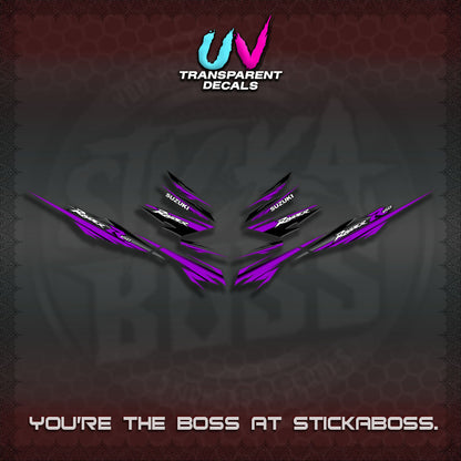 【PREMIUM UV PRINT】TRANSPARENT RAIDER 150 FI SATRIA  DECALS (MINIMALIST 0016 DESIGN)By STICKABOSS