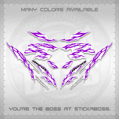 AEROX 155 V2 FOR WHITE DECALS (2026 TRIBAL LIGHTNING DESIGN) STICKER KITS BY STICKABOSS