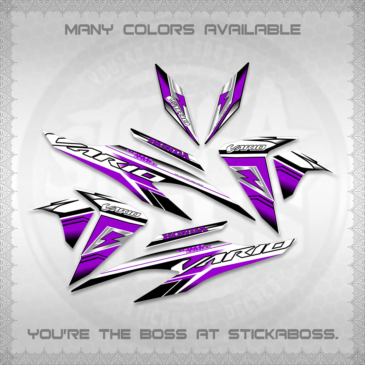 CLICK 125 V2 FOR WHITE VARIO DECALS (LIGHTNING DESIGN)STICKER DECALS By STICKABOSS (Copy) (Copy) (Copy) (Copy)