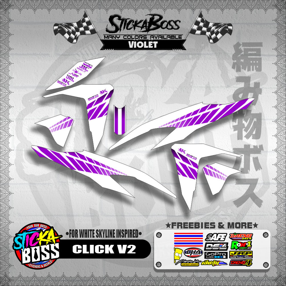 CLICK V2 DECALS ( FOR WHITE SKYLINE INSPIRED )【WITH FREEBIES】