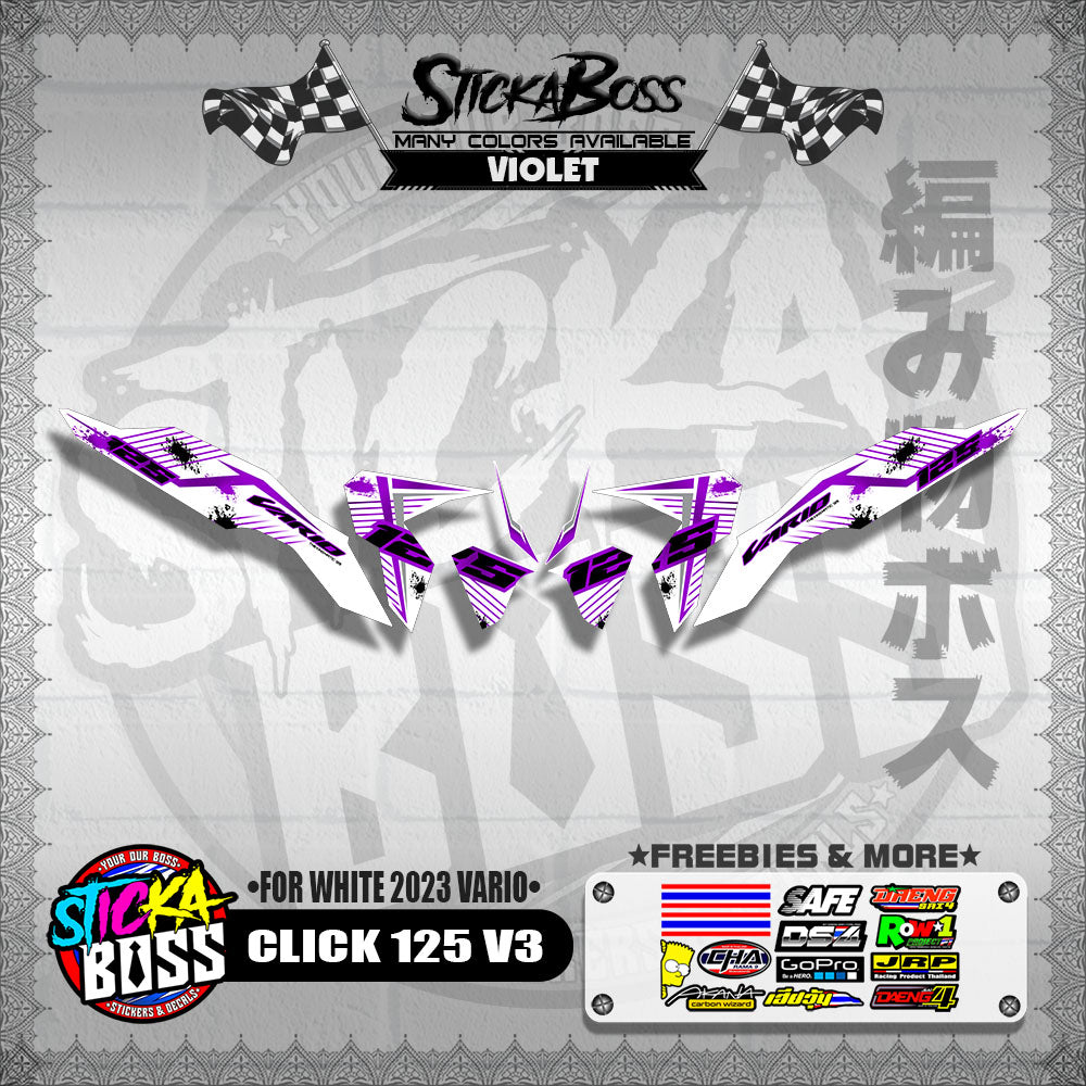 CLICK 125 V3 DECALS ( FOR WHITE 2023 VARIO )【WITH FREEBIES】