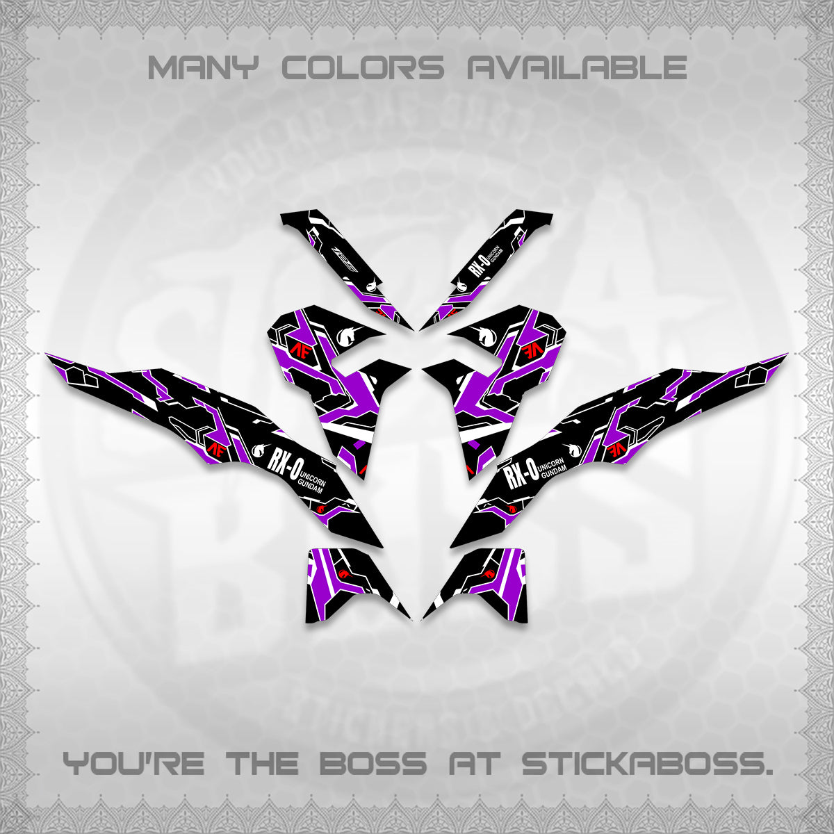 CLICK V3 VARIO DECALS (UNICORN GUNDAM DESIGN) STICKER DECALS By STICKABOSS
