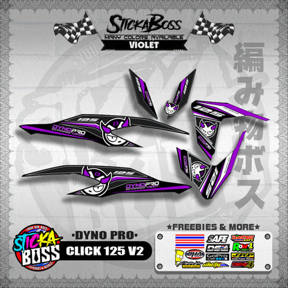 CLICK 125 V2 DECALS ( DYNO PRO )【WITH FREEBIES】