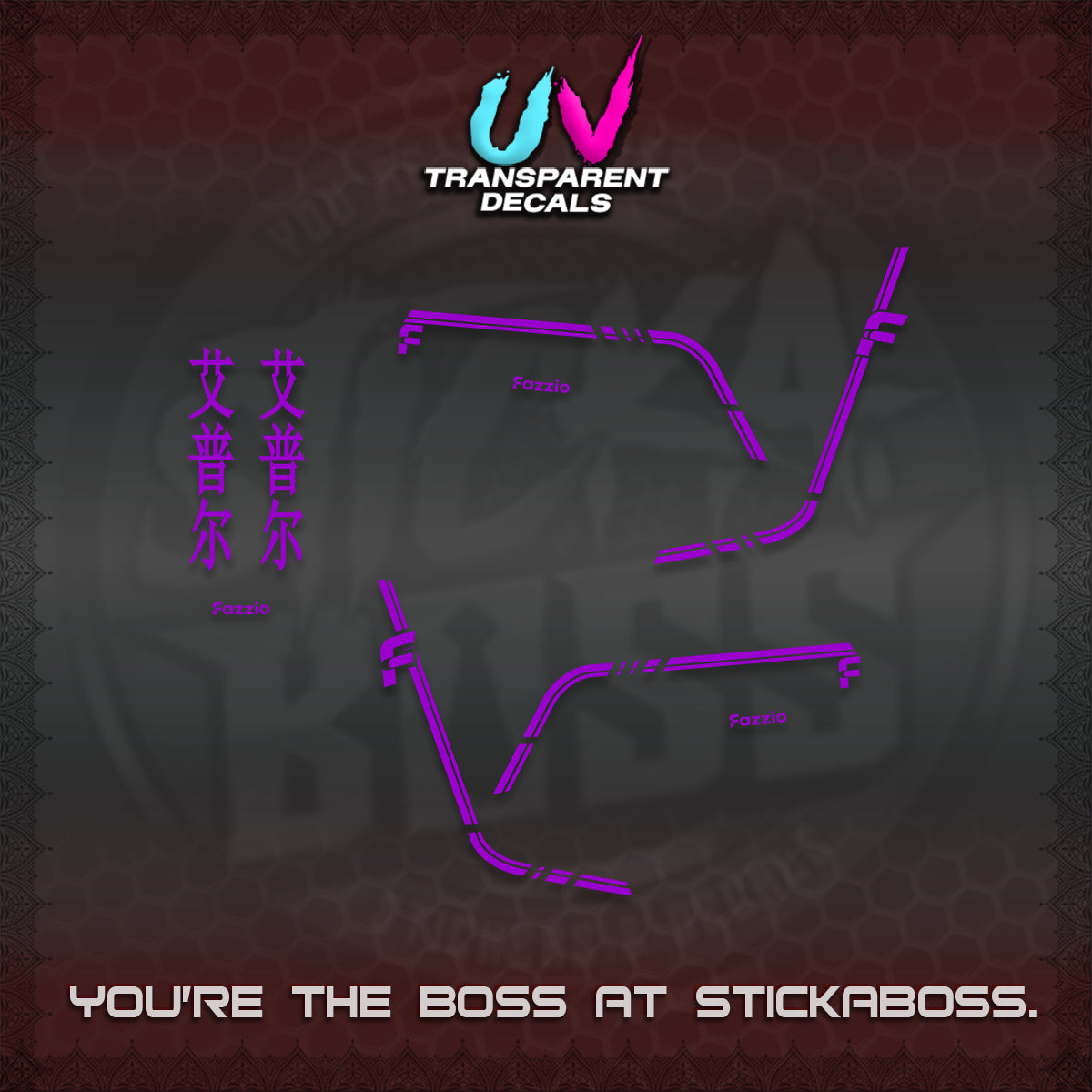 FAZZIO UV TRANSPARENT DECALS (2026 JAPAN LINES) STICKER KITS BY STICKABOSS