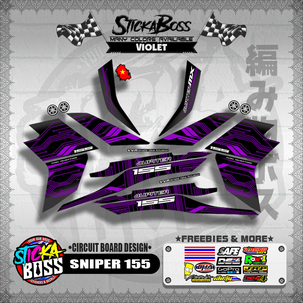 SNIPER 155 DECALS ( CIRCUIT BOARD DESIGN )【WITH FREEBIES】