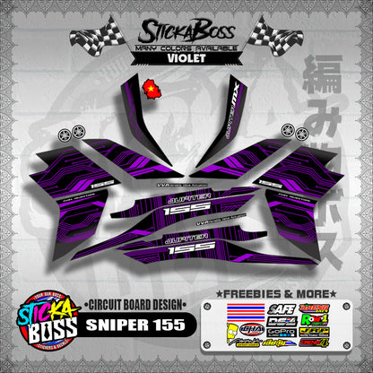 SNIPER 155 DECALS ( CIRCUIT BOARD DESIGN )【WITH FREEBIES】
