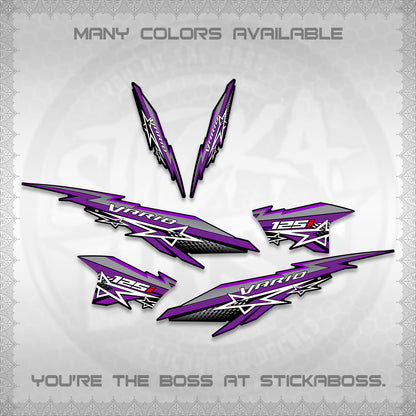 CLICK V2 INDO VARIO DECALS (A0002 STAR DESIGN)STICKER DECALS By STICKABOSS