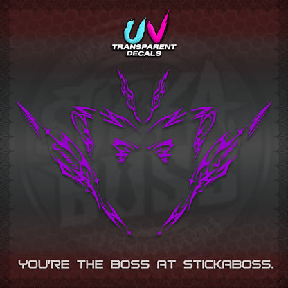 CLICK 125 V4 VARIO UV TRANSPARENT DECALS (2026 TRIBAL LIGHTNING DESIGN) STICKER KITS BY STICKABOSS