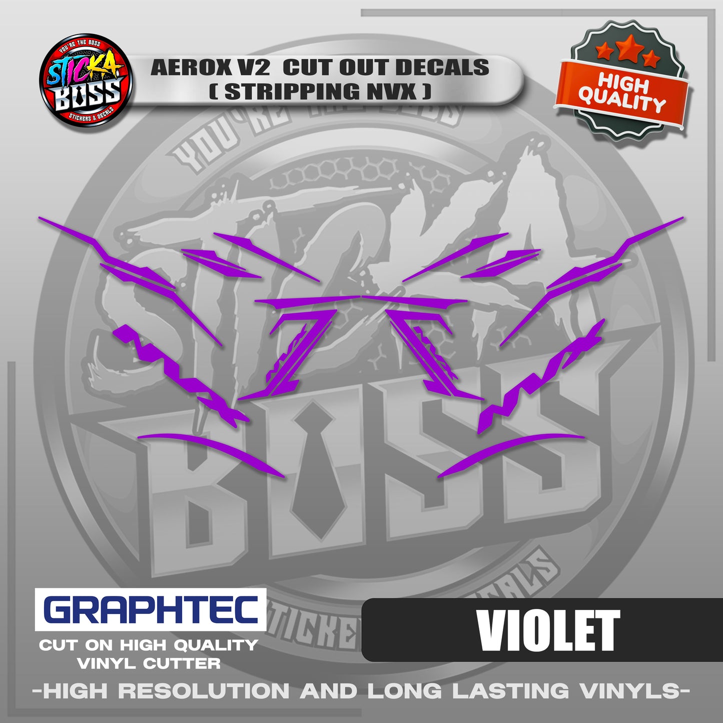 AEROX V2 CUT OUT DECALS ( STRIPPING NVX ) | VINYL WATERPROOF CUT-OUT STICKER DECALS