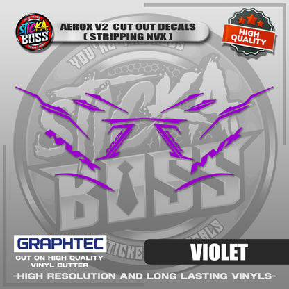 AEROX V2 CUT OUT DECALS ( STRIPPING NVX ) | VINYL WATERPROOF CUT-OUT STICKER DECALS
