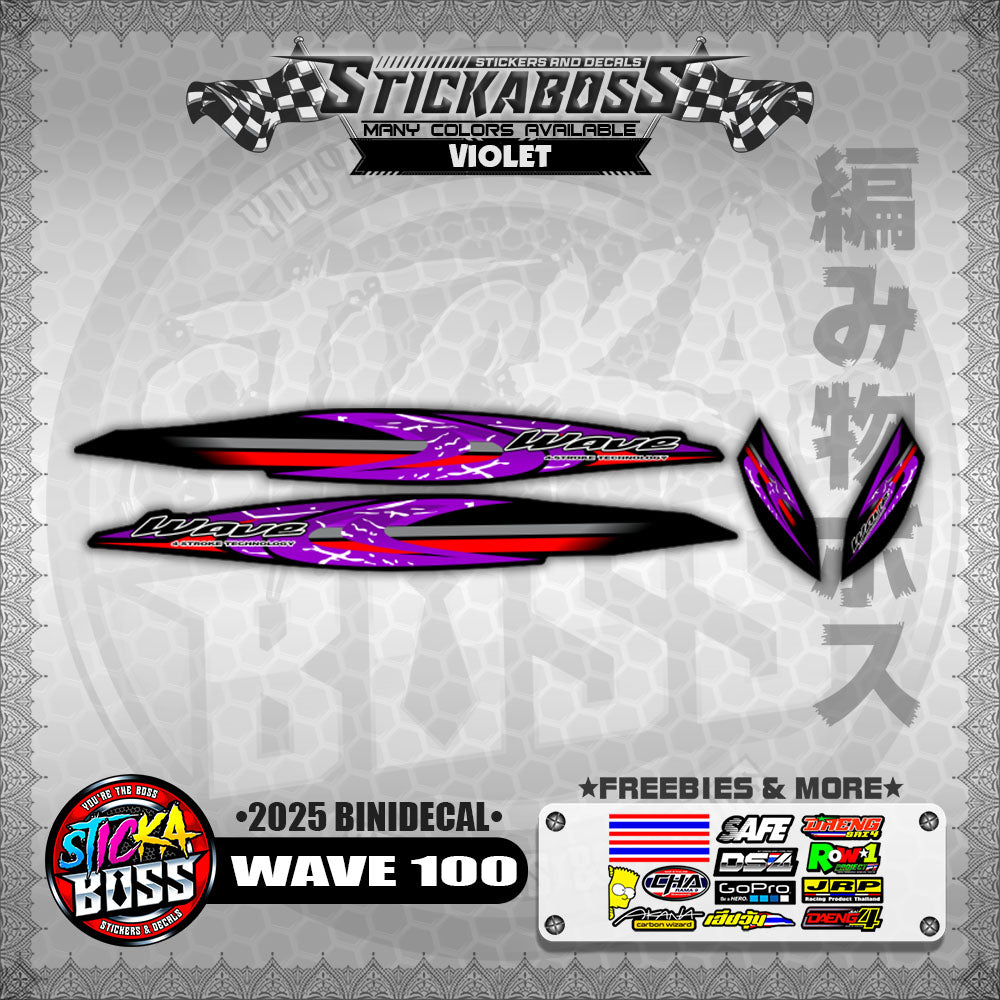 WAVE 100 STICKER DECALS ( 2025 BINIDECAL )【WITH FREEBIES】