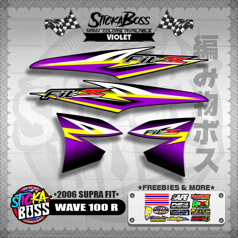 WAVE 100 R STOCK DECALS ( 2006 SUPRA FIT )【WITH FREEBIES】