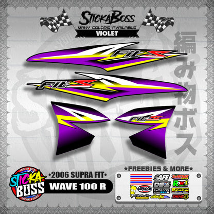 WAVE 100 R STOCK DECALS ( 2006 SUPRA FIT )【WITH FREEBIES】