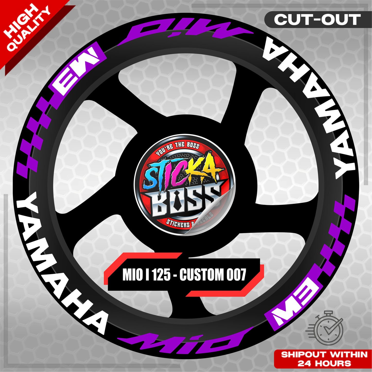 MIO I 125 MAG STICKER SET  ( 2 MAGS ) - CUSTOM 007 | VINYL WATERPROOF CUT-OUT DECALS