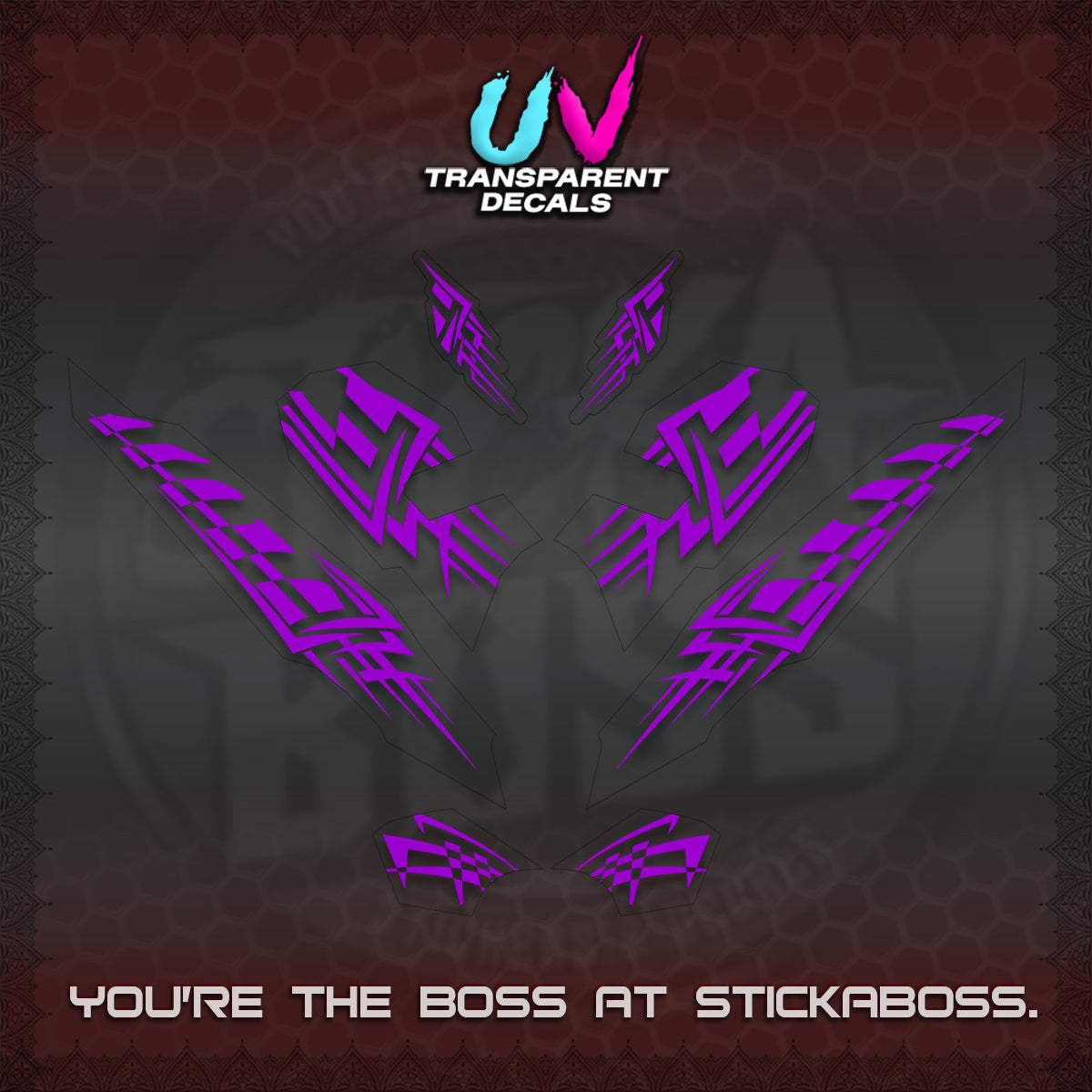 CLICK 125 V3 VARIO INDO-MALAY UV TRANSPARENT DECALS (2026 TRIBAL LINES DESIGN) STICKER DECALS By STICKABOSS