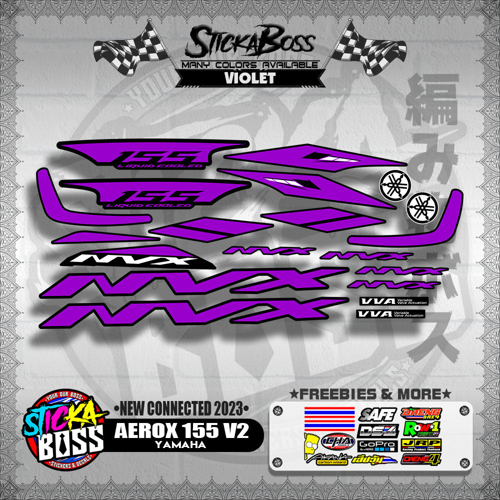 AEROX 155 V2 DECALS ( NEW CONNECTED 2023 )【WITH FREEBIES】