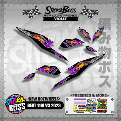 BEAT 110i V3 2023 DECALS ( NEW HOTWHEELS )【WITH FREEBIES】