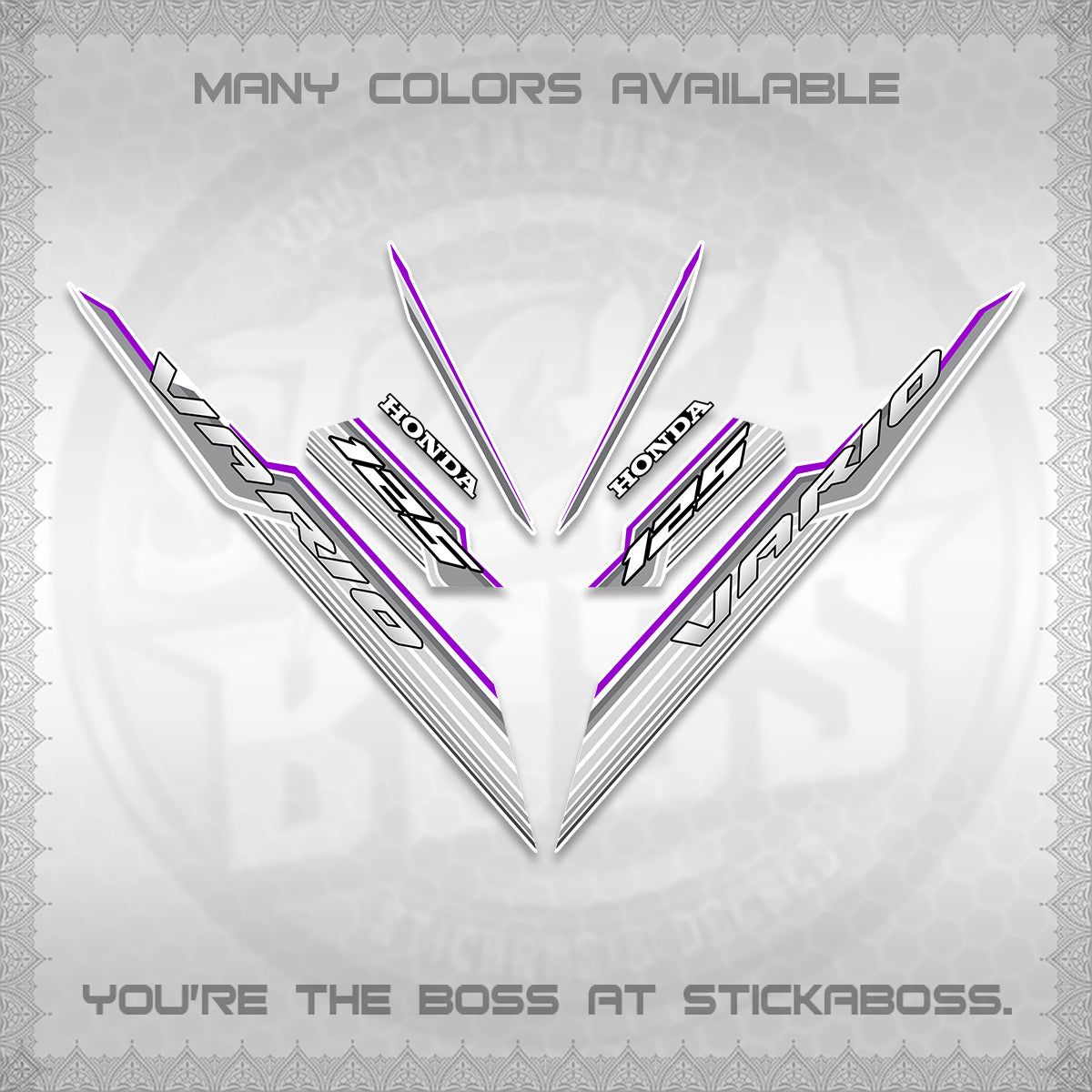 CLICK 125 V3 INDO FOR WHITE DECALS (2024 SV 07-A2 STYLE) STICKER KITS By STICKABOSS