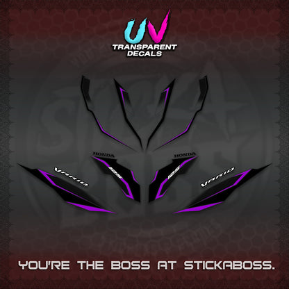 CLICK 125 V3 VARIO UV TRANSPARENT DECALS (2026 INDO HONEYCOMB DESIGN) STICKER DECALS By STICKABOSS