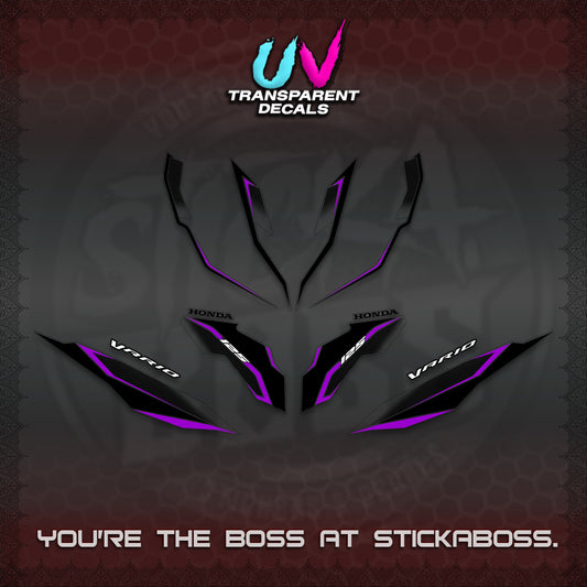 CLICK 125 V3 VARIO UV TRANSPARENT DECALS (2026 INDO HONEYCOMB DESIGN) STICKER DECALS By STICKABOSS