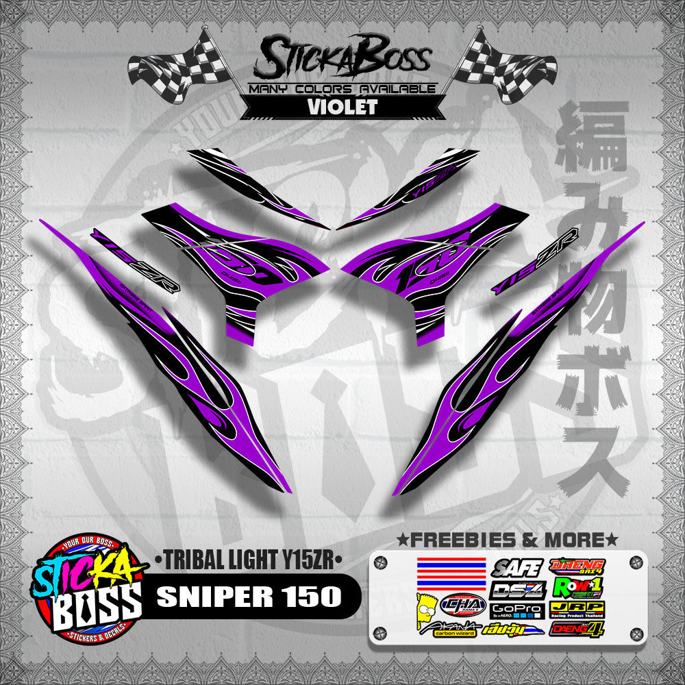 SNIPER 150 DECALS ( TRIBAL LIGHT Y15ZR )[ PREMIUM GLOSSY LAMINATED ]【WITH FREEBIES】
