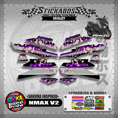 NMAX V2 STICKER DECALS ( SAKURA INSPIRED )【WITH FREEBIES】