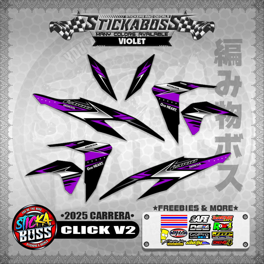 CLICK V2 STICKER DECALS ( 2025 CARRERA )【WITH FREEBIES】