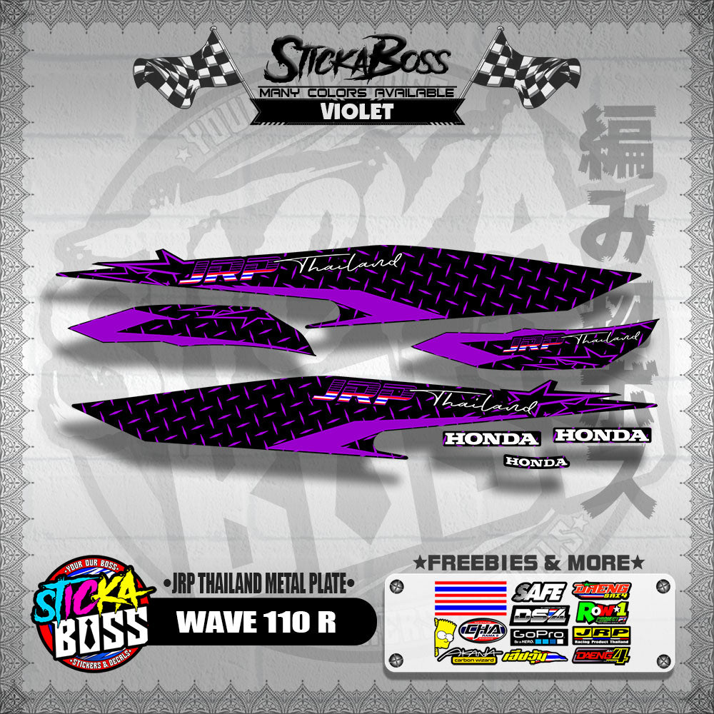 WAVE 110 R DECALS ( JRP THAILAND METAL PLATE )【WITH FREEBIES】