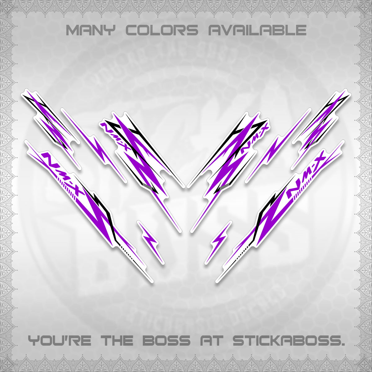 NMAX V2 FOR WHITE DECALS (2024 NM A8 STYLE) STICKER DECALS By STICKABOSS