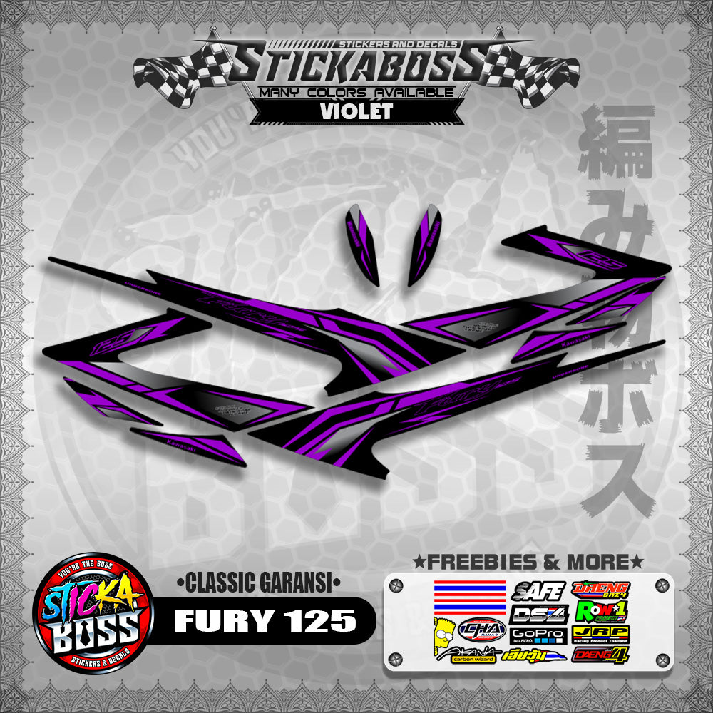FURY 125 STICKER DECALS ( CLASSIC GARANSI )【WITH FREEBIES】