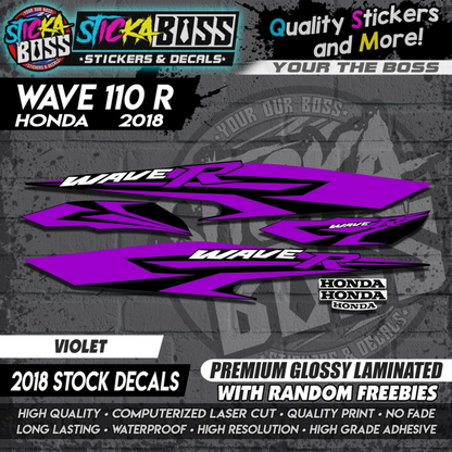 Wave 110 R (2018 Stock Decals)【PREMIUM GLOSSY LAMINATED】