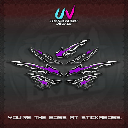 AEROX  V3 INDO UV TRANSPARENT DECALS(0005 RISING STAR)STICKER DECALS By STICKABOSS
