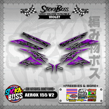 AEROX 155 V2 DECALS ( JDM HAYABUSA HONEYCOMB )【WITH FREEBIES】