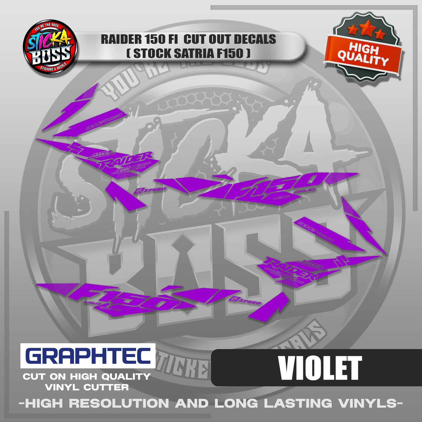 RAIDER 150 FI CUT OUT DECALS ( STOCK SATRIA F150 ) | VINYL WATERPROOF CUT-OUT STICKER DECALS