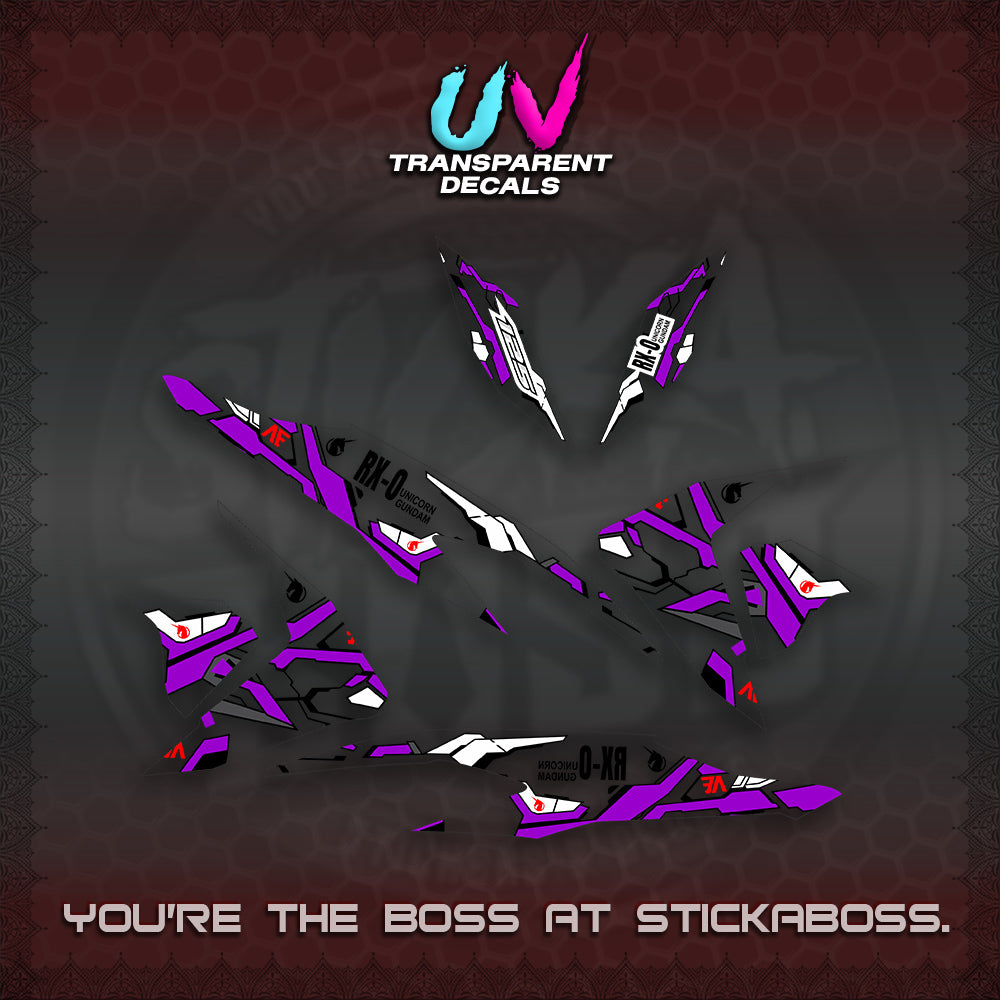 CLICK V2 UV TRANSPARENT VARIO DECALS (RX-O UNICORN GD)STICKER DECALS By STICKABOSS