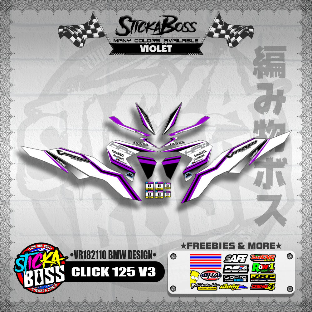 CLICK 125 V3 DECALS ( VR182110 BMW DESIGN )【WITH FREEBIES】
