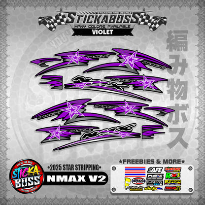 NMAX V2 STICKER DECALS ( 2025 STAR STRIPPING )【WITH FREEBIES】